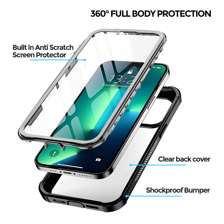 iPhone 13 Case - Clear Full Body Protection Heavy Duty Phone Case ...