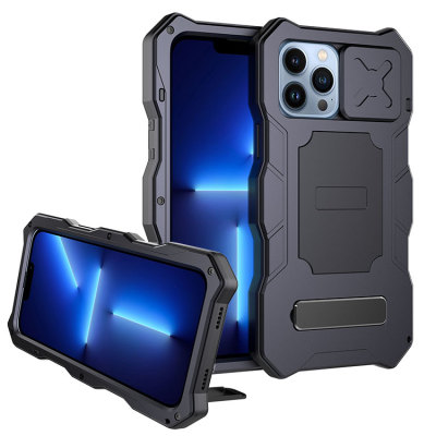 iPhone 14 Case - Heavy Duty Metal Phone Case - Full Body Metal Heavy Duty Camera Cover Outdoor  - DANTE