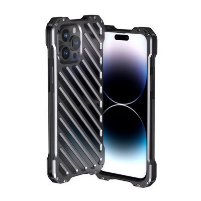 iPhone 15 Plus Case - Heavy Duty Phone Case - Casebus Classic Metal Phone Case with Camera Lens Protector Film, Aluminum Alloy, Full Body Protective Shockproof Cover - TRENTON