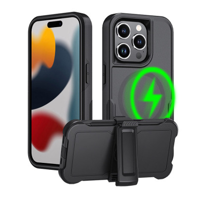 iPhone 13 Pro Max Case - Heavy Duty Phone Case - Casebus Magsafe Phone Case, with Belt Clip Holster, Supports Wireless Charging, Shockproof, Heavy Duty Case - BARNETT