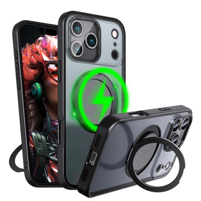 Heavy Duty Phone Case - Casebus Rotatable Ring Holder Stand, Magnetic Kickstand, Support Magsafe & Wireless Charging - ANGEL