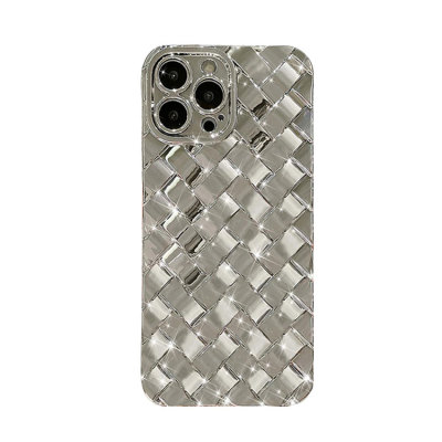 iPhone 12 Case - Heavy Duty Phone Case - Casebus Plating Phone Case, Fashion 3D Woven Pattern, Shockproof Protective Cover - ELLIS