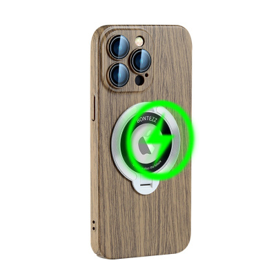iPhone 14 Case - Heavy Duty Phone Case - Casebus Magnetic Anti Fall Phone Case, Support Wireless Charging, Tree Texture Design, with Kickstand - OLLIE