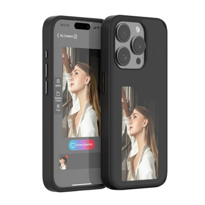 iPhone 12 Mini Case - Heavy Duty Custom Phone Case - Casebus NFC Smart E Ink Screen Phone Case, DIY Customizable Images, Four Color Display, Anti Drop - BELLAMY