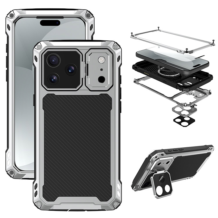 ENCASED Falcon Custodia Per IPhone 15 Con Protezione Schermo Integrata, Grado Militare Antiurto, Nera, Compatibile MagSafe