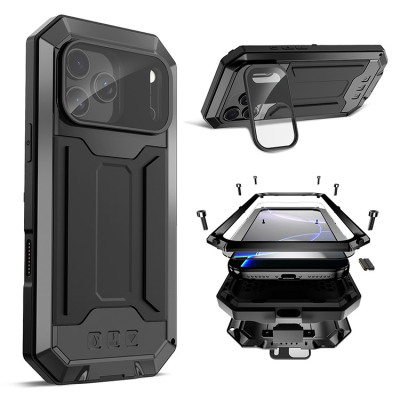 iPhone 17 Case - Heavy Duty Phone Case - Casebus Full Body Metal Phone Case, with Built in Screen Protector & Slide Camera Cover, Heavy Duty Shockproof Protective - SKYLAR