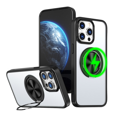 iPhone 11 Case - Heavy Duty Phone Case - Casebus Clear Magnetic Phone Case, Support Magsafe, with 360° Rotating Ring Kickstand, Military Drop Protective Cover - KELSEY