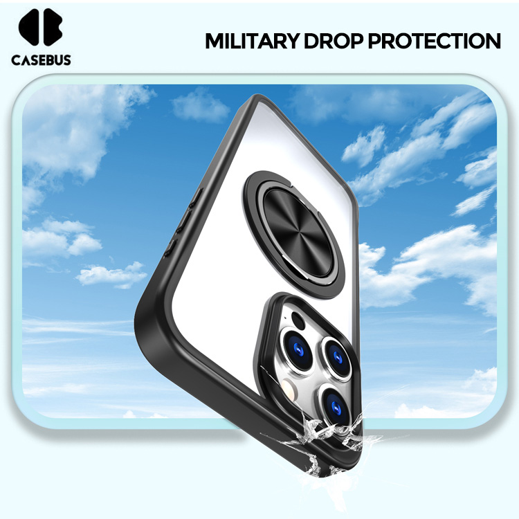 Custodia IPhone 15 Pro Max Con Supporto Ad Anello Magnetico [Compatibile Mag-Safe] - Antiurto Militare, Sottile, Retro Rigido