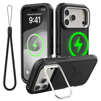 Heavy Duty Phone Case - Casebus Heavy Duty Phone Case, Support Magsafe, Shockproof Protection Cover, with Stand & Lanyard - KARTER
