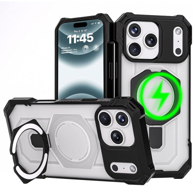 Heavy Duty Phone Case - Casebus Heavy Duty Magnetic Phone Case, Compatible with MagSafe, Military Grade Drop Protection, with Kickstand - JOSHUA