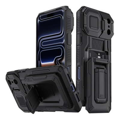 iPhone 13 Pro Max Case - Heavy Duty Phone Case - Casebus Heavy Duty Wallet Phone Case, Credit Card Slot, with Kickstand & Camera Lens Cover - CALEB