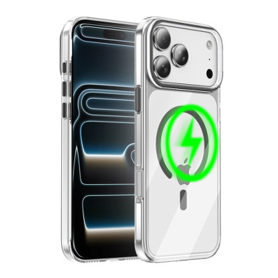 iPhone 13 Pro Max Case - Heavy Duty Phone Case - Casebus Crystal Clear Magnetic Phone Case, Support Magsafe, Colored Edge Design, Metal Buttons, Military Grade Drop Protection Cover - MARIN