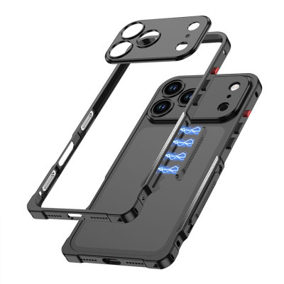 Google Pixel 11 Pro Case - Heavy Duty Phone Case - Casebus Metal Frame Phone Case, Fidget Cooling, with Detachable Camera Cover, Magnetic Lock - CORTEZ