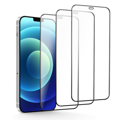3 PACK FULL COVERAGE SCREEN PROTECTOR for iPhone 15 Pro Max - For Mobile Phone, Edge to Edge Tempered Glass Screen Protector Film with Installation Frame, HD Clarity, Anti Scratch, 3 Pack