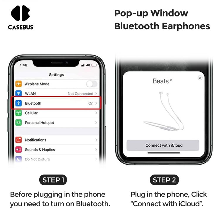 thumbnail image 2 of Kieve Kv-MT3 Wireless Bluetooth Earbuds With Active Noise Canceling For IPhone 16 15 14 13 12 11 Pro Max, Wired & Wireless Earphones With Mic, Ambient Sound Mode, 1m Cable 2 of 6