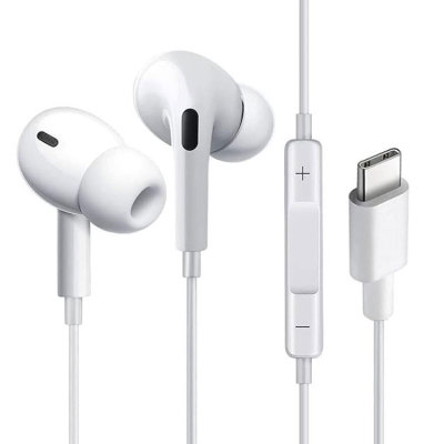 Type C Earbuds Wired Headphones for iPhone 13 Mini - Built-in Microphone & Volume Control, with USB Type C Connector