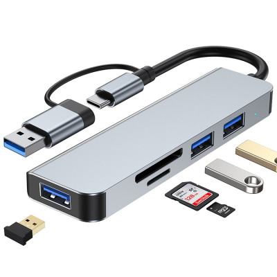 USB C Hub 5 in 1 for iPhone 12 Pro Max - Classic USB 3.0 *1 & USB 2.0 *2 & SD *1 & TF *1