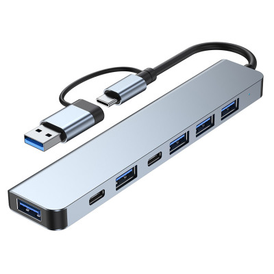 USB C Hub 7 in 1 for iPhone 12 Pro Max - Classic USB 3.0 *1 & USB 2.0 *4 & PD 5w*1 & USB-C *1