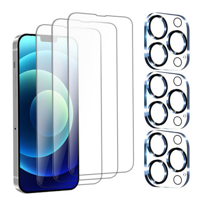 6 in 1 - 3 PACK SCREEN FILM + 3 PACK LENS PROTECTOR SET for iPhone 14 Plus - For Mobile Phone, Anti Scratch, Advanced HD Clarity, Full Coverage