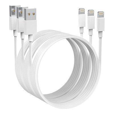 3 PACK LIGHTNING CABLE for Samsung Galaxy S8 - Lightning to USB A Cable, 4.92-Foot, White, Compatible with iPhone / iPad Pro  ( Note: This cable does not support iPhone 15 series ) 