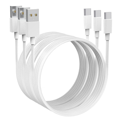 3 PACK USB A TO USB C CABLE for iPhone X/XS - Fast Charging Data Type C Cable, 3.28-Foot, White