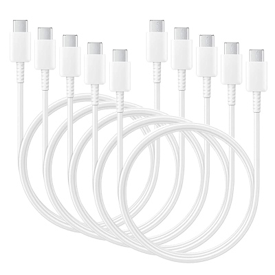 5 PACK USB C TO USB C CABLE for iPhone 12 Pro Max - Super Fast Charging, Type C to Type C Cable, for Samsung Galaxy & Other USB C Devices, 4.92-Foot, White
