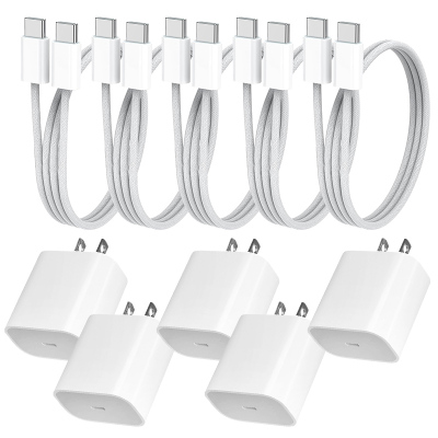 5 PACK 35W USB-C WALL FAST CHARGER FOR IPHONE 15 SERIES for Samsung Galaxy Note10 Plus - Casebus Exclusive for iPhone 15 series , USB-C Super Fast Charging Wall Charger, 35W PD Charger Adapter with 3.28 FT Type-C Cable