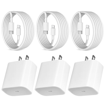 3 PACK 20W USB C WALL FAST CHARGER  - Casebus iPhone/iPad Charger, USB-C Charger 20W PD Wall Plug with 3.28FT USB-C to Lightning Cable Fast Charger for iPhone/iPad