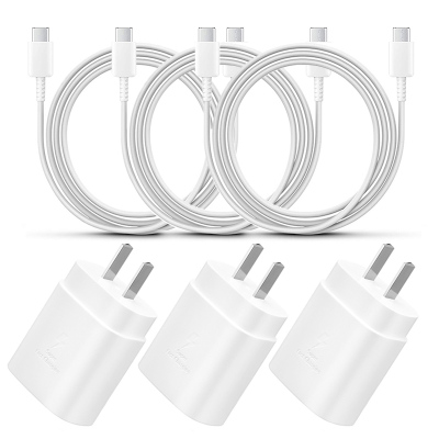 3 PACK 45W USB-C WALL FAST CHARGER  - Casebus USB C Fast Charger,  45W PD Wall Plug with 3.28FT USB-C Cable Fast Charger for Samsung Galaxy & Other USB C Devices