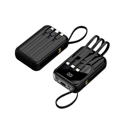 POWER BANK WITH FOUR CABLES for Samsung Galaxy A51 (4G) - Casebus Portable Mobile Battery, 10000mAh Large Capacity Power Bank, Built-in 4 Cables Charging, with LED Lights & LED Displays