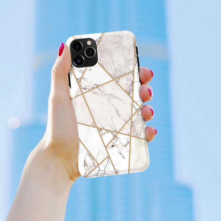 Geo White And Gold Marble